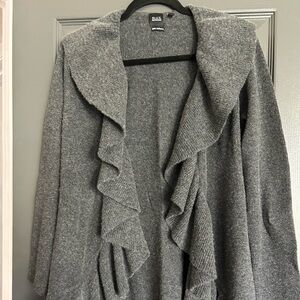 Saks, Fifth Avenue, Black label 100% cashmere waterfall cardigan